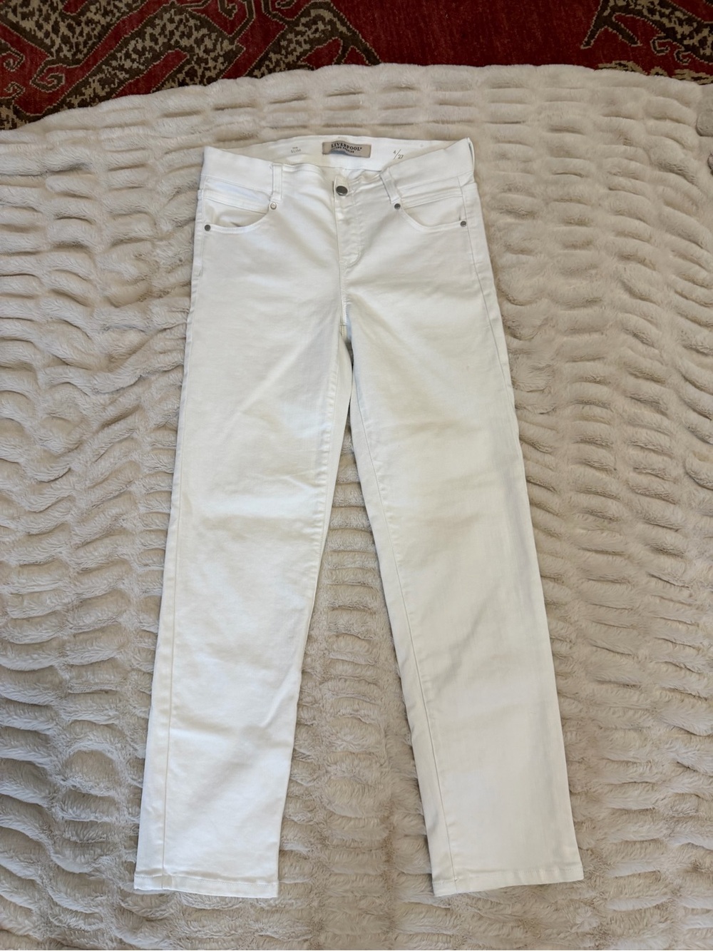 Liverpool White Straight-Leg Jeans for Women — Classic Five-Pocket